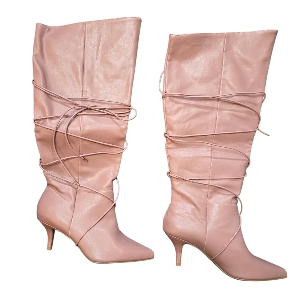 Journee Collection Kaavia-WC Rose Pink Wide Calf Over The Knee Boots Womens 11